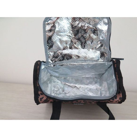 Nicole Miller New York N3550-92B Leopard Print Insulated 11" Lunch Tote - Picture 5 of 10